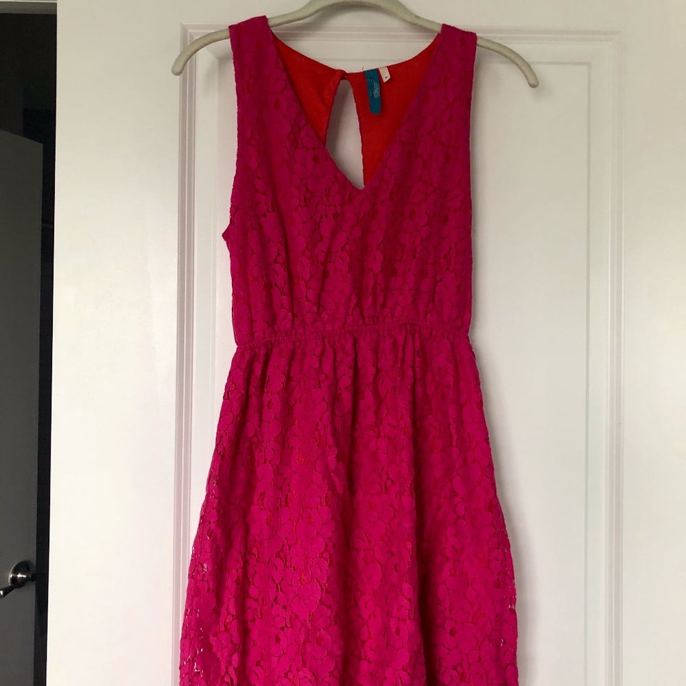 Pink and orange lace dress